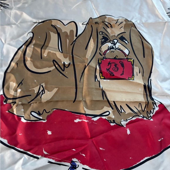 Vintage Aspinal of London Pekingese Silk Scarf Made in Italy 35” x 35” - Picture 2 of 9